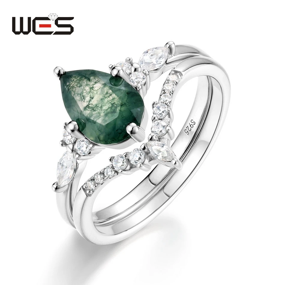 WES Kite Cut Natural Unique Moss Agate Ring for Woman 925 Sterling Silver Ring Bridal Set Wedding Gift Leaf Forest Jewelry
WES Kite Cut Natural Unique Moss Agate Ring for Woman 925 Sterling Silver Ring Bridal Set Wedding Gift Leaf Forest Jewelry