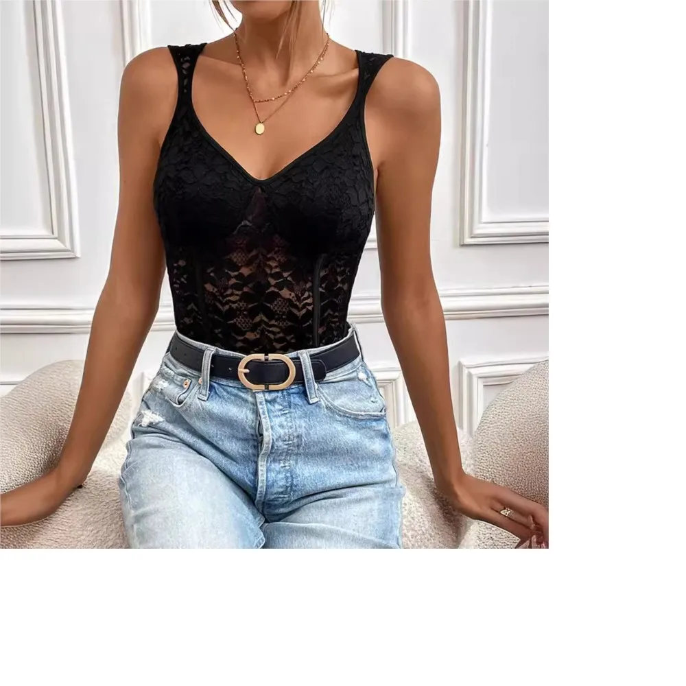 Polyester Lace Splicing Sleeveless Strap Onesie Romper Jumpsuit Women Bodysuit Jumpsuit Roupas Femininas Kombinezon Damski
Polyester Lace Splicing Sleeveless Strap Onesie Romper Jumpsuit Women Bodysuit Jumpsuit Roupas Femininas Kombinezon Damski