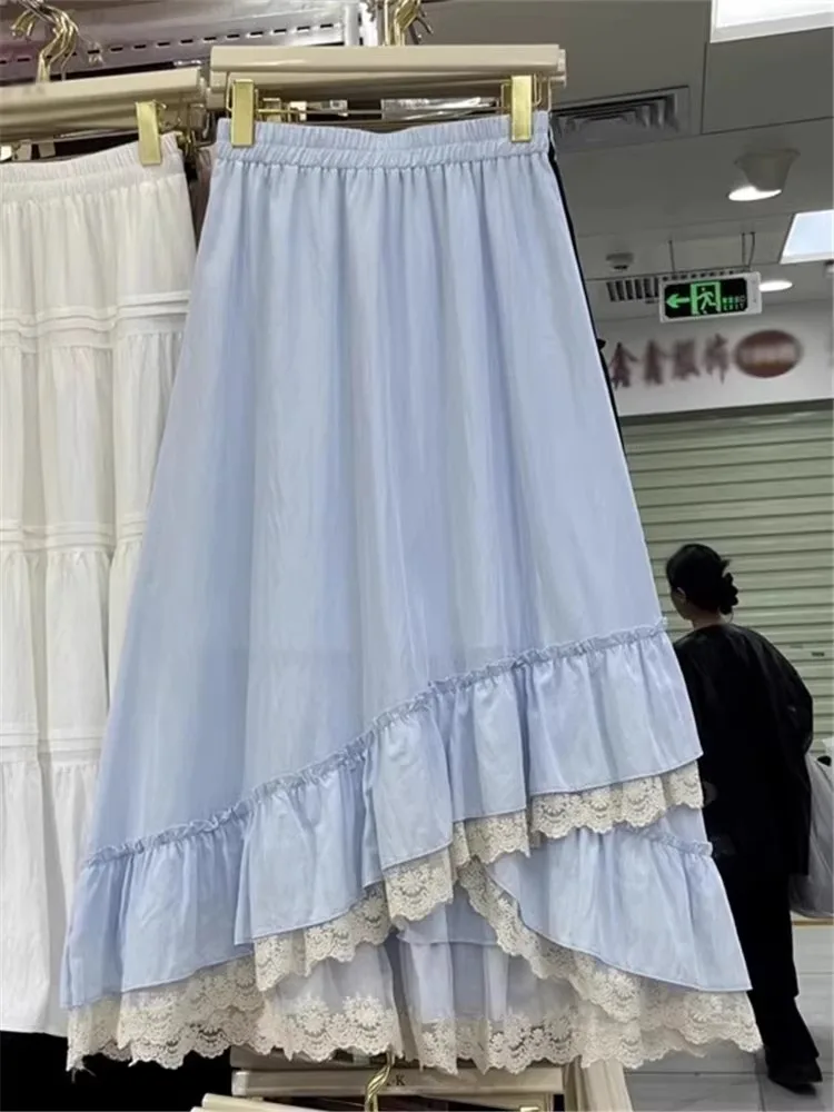 plus Size Lace Patchwork A-Line Midi Skirt Women Summer Loose Slimming Asymmetrical Korean Style High Waist Casual Long Skirt
plus Size Lace Patchwork A-Line Midi Skirt Women Summer Loose Slimming Asymmetrical Korean Style High Waist Casual Long Skirt