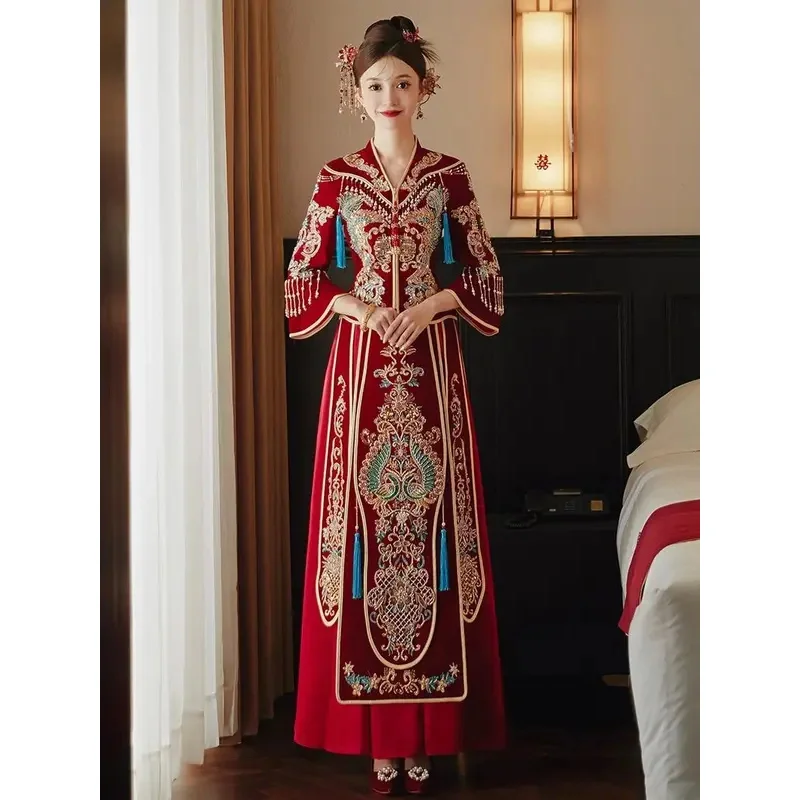 NewWine Red Wedding Cheongsam Short Sleeve Vintage Improved Women Summer Lace Dress Slim-fit Elegant Qipao S To XL5;c,6's.2;b'8,
NewWine Red Wedding Cheongsam Short Sleeve Vintage Improved Women Summer Lace Dress Slim-fit Elegant Qipao S To XL5;c,6's.2;b'8,