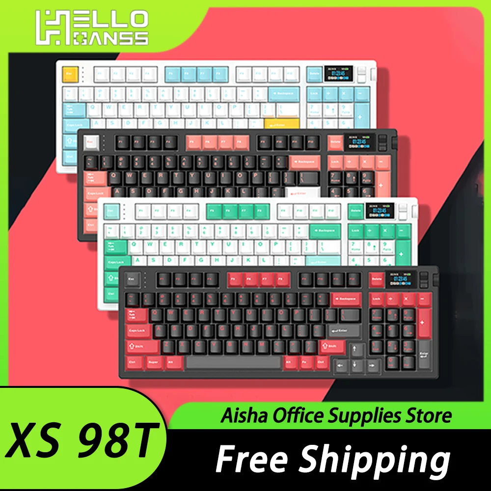 Механическая клавиатура HELLO GANSS XS98T с пользовательским экраном, трехрежимная RGB Беспроводная игровая клавиатура с горячей заменой, с прокладкой, ПК
Механическая клавиатура HELLO GANSS XS98T с пользовательским экраном, трехрежимная RGB Беспроводная игровая клавиатура с горячей заменой, с прокладкой, ПК