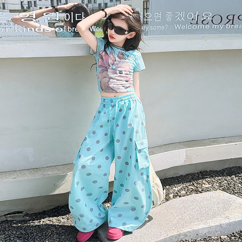 Fashion Girls Clothing Sets Cartoon Top+Dot Pants Two Pieces Kids Costumes Summer Hot Sales Teenager Blue Yellow Korean Outfits
Fashion Girls Clothing Sets Cartoon Top+Dot Pants Two Pieces Kids Costumes Summer Hot Sales Teenager Blue Yellow Korean Outfits