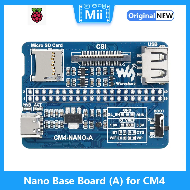 Нано-Базовая плата (A) для компьютерного модуля Raspberry Pi 4, того же размера, что и CM4
Нано-Базовая плата (A) для компьютерного модуля Raspberry Pi 4, того же размера, что и CM4