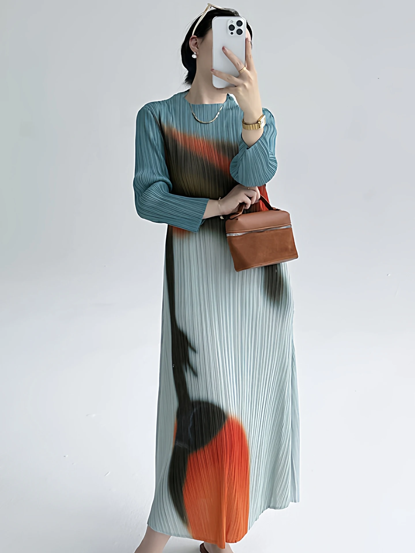 Elegant Gradual Stripe Print Pleated Women's Dress Long Skirt French Style Polyester Fiber High Elasticity Spring Summer Autumn
Elegant Gradual Stripe Print Pleated Women's Dress Long Skirt French Style Polyester Fiber High Elasticity Spring Summer Autumn