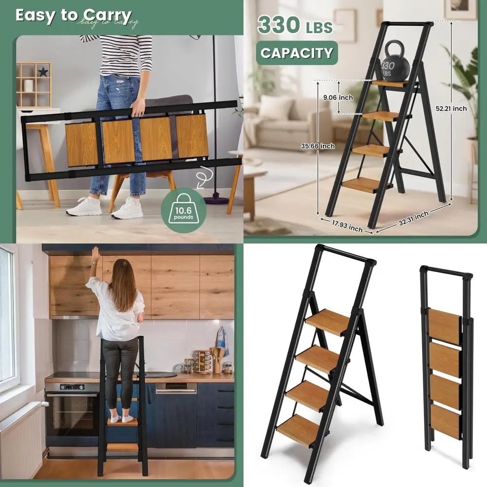 4-ступенчатый складной кухонный табурет для взрослых, домашняя лестница, прочный и компактный
4-ступенчатый складной кухонный табурет для взрослых, домашняя лестница, прочный и компактный