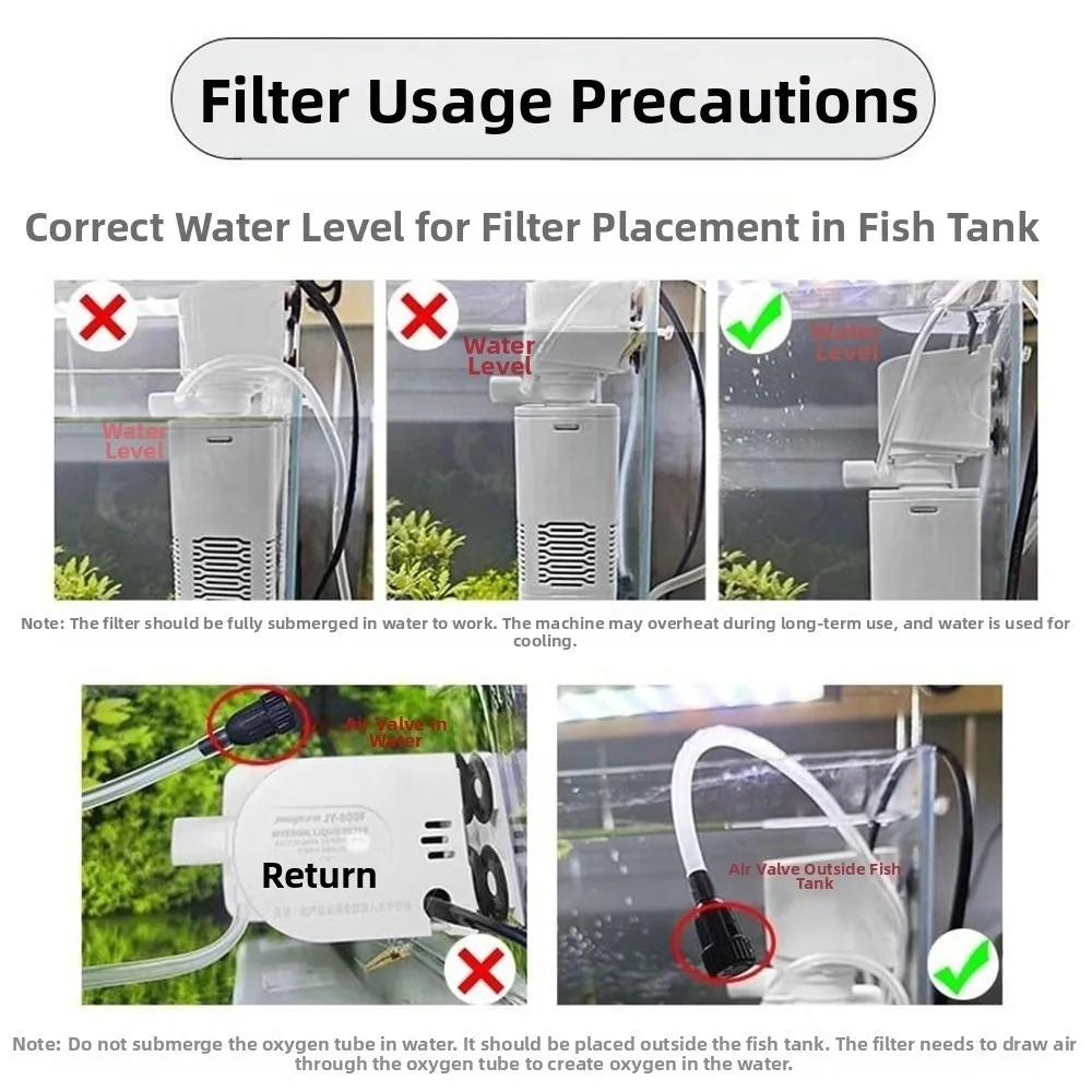 3 in 1 Aquarium Filter Pump Silent Operation Adjustable Flow Submersible Filter with Suction Cup Black Filter Cotton
3 in 1 Aquarium Filter Pump Silent Operation Adjustable Flow Submersible Filter with Suction Cup Black Filter Cotton