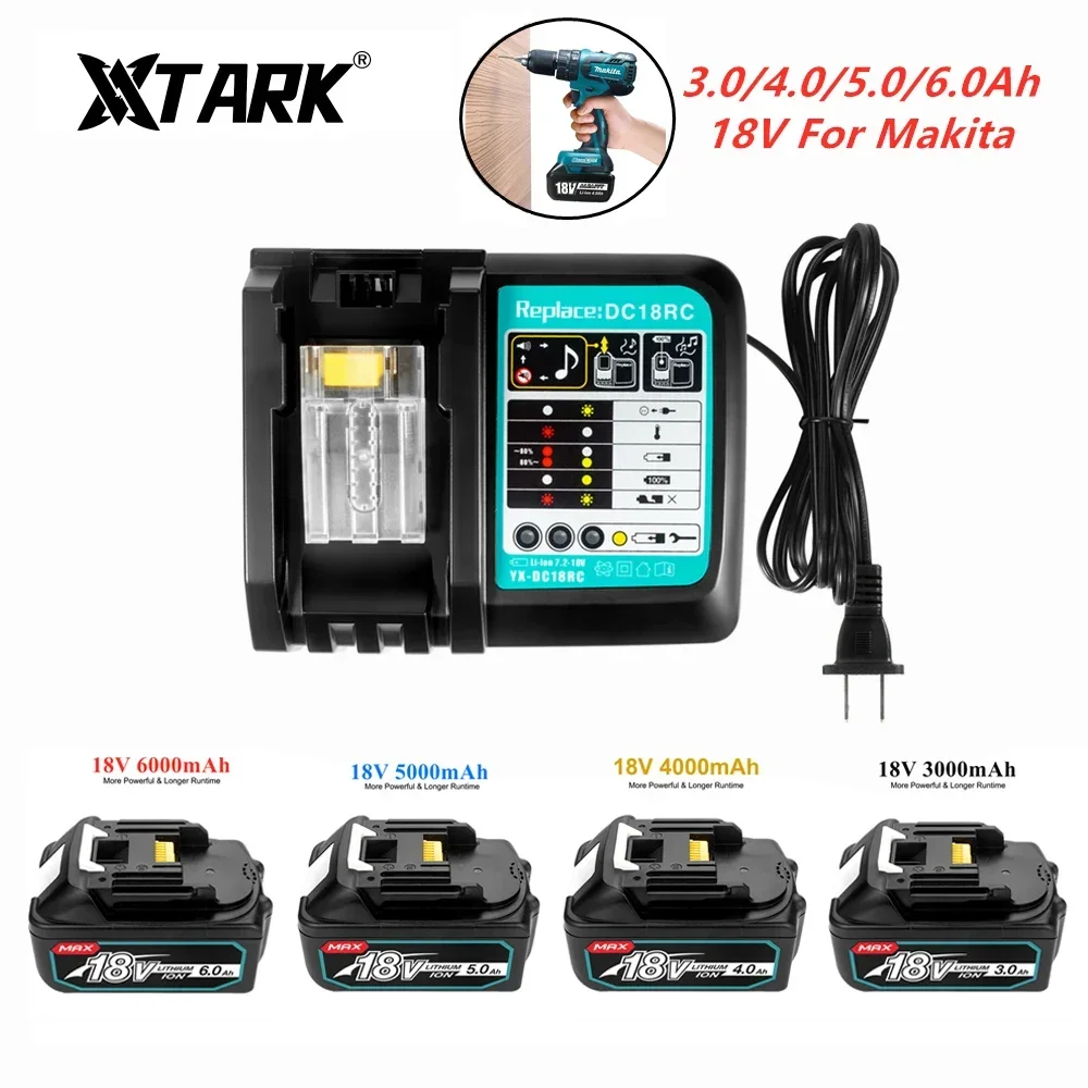 Makita 18V 6.0Ah Rechargeable Li-ion battery For Makita power tool 18 v Batteries BL1840 BL1850 BL1830 BL1860B LXT 400 + Charger
Makita 18V 6.0Ah Rechargeable Li-ion battery For Makita power tool 18 v Batteries BL1840 BL1850 BL1830 BL1860B LXT 400 + Charger