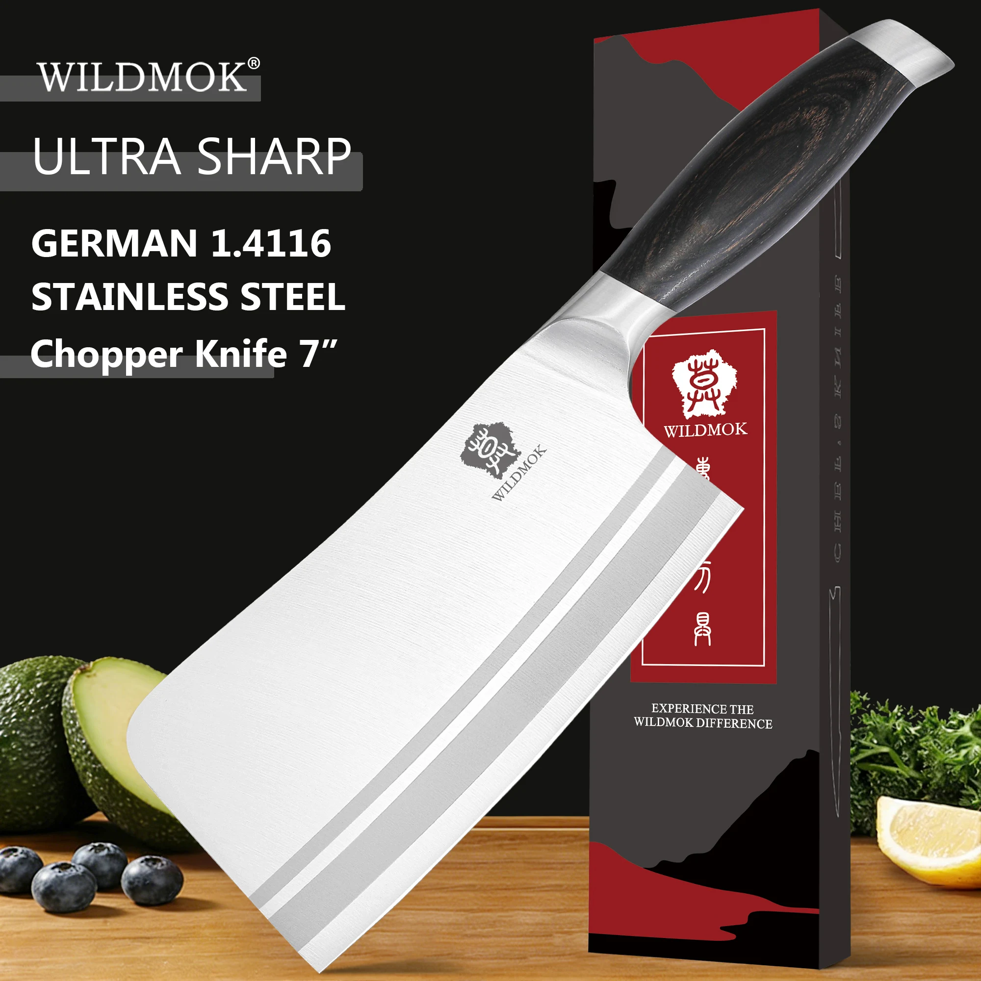 WILDMOK 7 inch Professional Butcher Knife, German Stainless Steel, Pakkawood Handle, Suitable for Restaurants and Home
WILDMOK 7 inch Professional Butcher Knife, German Stainless Steel, Pakkawood Handle, Suitable for Restaurants and Home