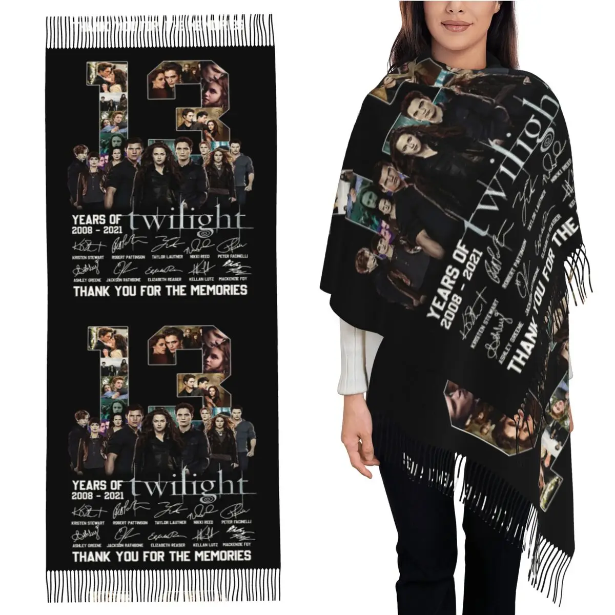 13 Years Of The Twilight Saga Signature Scarf Tassel Scarves for Women Soft Warm Shawls and Wraps Long Fall Winter Shawl Wrap
13 Years Of The Twilight Saga Signature Scarf Tassel Scarves for Women Soft Warm Shawls and Wraps Long Fall Winter Shawl Wrap