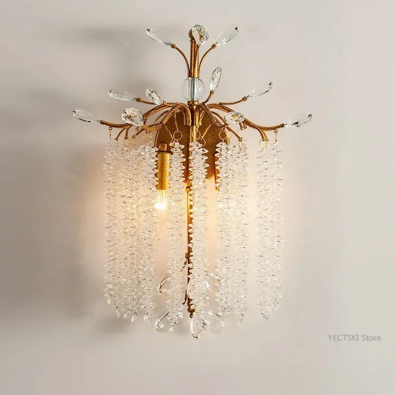 GHEUVNJ American wall lamp, bedside lamp, living room background, French retro countryside, light luxury crystal aisle lamp
GHEUVNJ American wall lamp, bedside lamp, living room background, French retro countryside, light luxury crystal aisle lamp