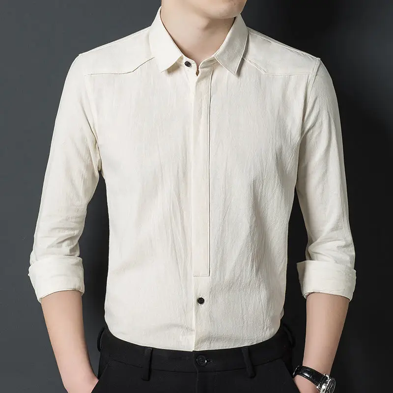 Men Cotton Business Casual Shirt Spring Long Sleeve Streetwear Korean Male Clothes Lapel Buckle Solid Thin Tops JJ244
Men Cotton Business Casual Shirt Spring Long Sleeve Streetwear Korean Male Clothes Lapel Buckle Solid Thin Tops JJ244