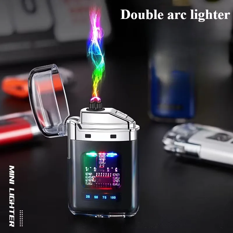 USB Recharging Double Arc Lighter Outdoor Waterproof Windproof High Power Smoking Accessories LED Power Display for Men's Gifts
USB Recharging Double Arc Lighter Outdoor Waterproof Windproof High Power Smoking Accessories LED Power Display for Men's Gifts