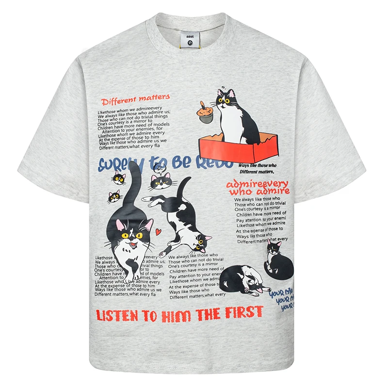 Cartoon Cat Print T-Shirt for Men and Women, Cute Graphic Tee with Fun Text Design, Casual Short Sleeve Top, Unisex Summer Style
Cartoon Cat Print T-Shirt for Men and Women, Cute Graphic Tee with Fun Text Design, Casual Short Sleeve Top, Unisex Summer Style
