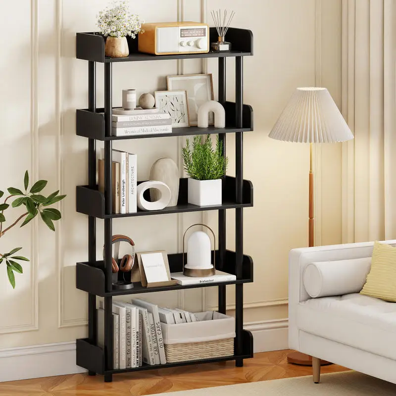 5-Tier Open Bookcase with Industrial Storage Unit-Black
5-Tier Open Bookcase with Industrial Storage Unit-Black