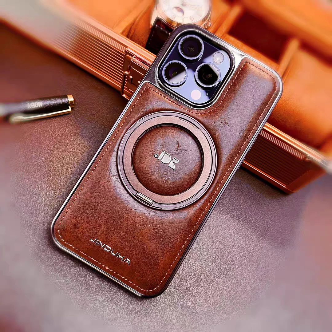 Luxury Leather 360° Ring Stand Bracket for Magsafe Phone Case for IPhone 16 15 Pro Max 14 Plus Wireless Charge Shockproof Cover
Luxury Leather 360° Ring Stand Bracket for Magsafe Phone Case for IPhone 16 15 Pro Max 14 Plus Wireless Charge Shockproof Cover