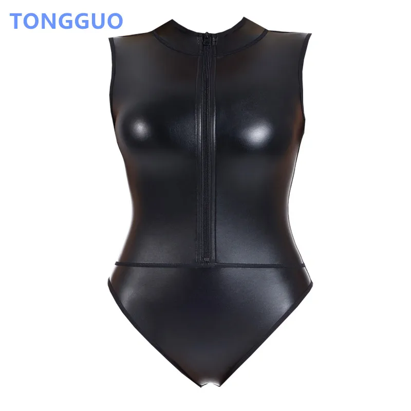 Sexy Lingerie Women Body Shaper Front Zipper High Neck Vest Faux Leather Bodysuit Stage Performance Uniforms One Pieces Jumpsuit
Sexy Lingerie Women Body Shaper Front Zipper High Neck Vest Faux Leather Bodysuit Stage Performance Uniforms One Pieces Jumpsuit