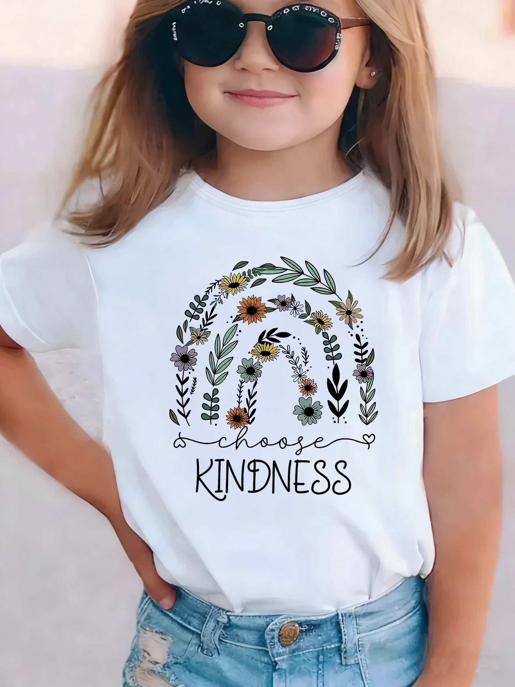 Футболки с цветочным принтом Choose Kindness, модные детские футболки для мальчиков и девочек, летние и весенние повседневные топы, футболки
Футболки с цветочным принтом Choose Kindness, модные детские футболки для мальчиков и девочек, летние и весенние повседневные топы, футболки