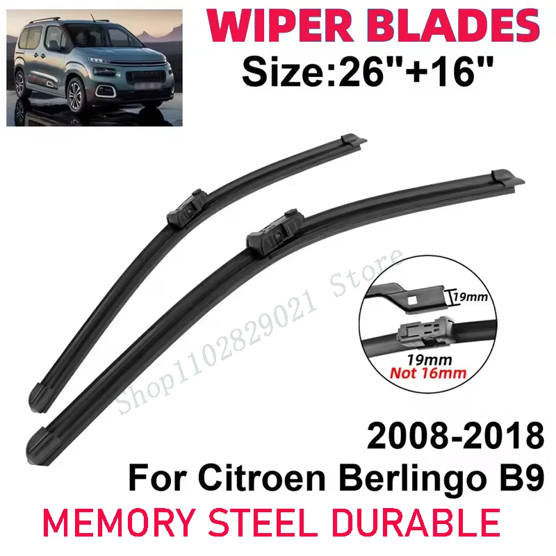 2PCS Wiper Blades Set Kit For Citroen Berlingo B9 2008-2018 Front Windshield Brushes Windscreen Window Accessories
2PCS Wiper Blades Set Kit For Citroen Berlingo B9 2008-2018 Front Windshield Brushes Windscreen Window Accessories