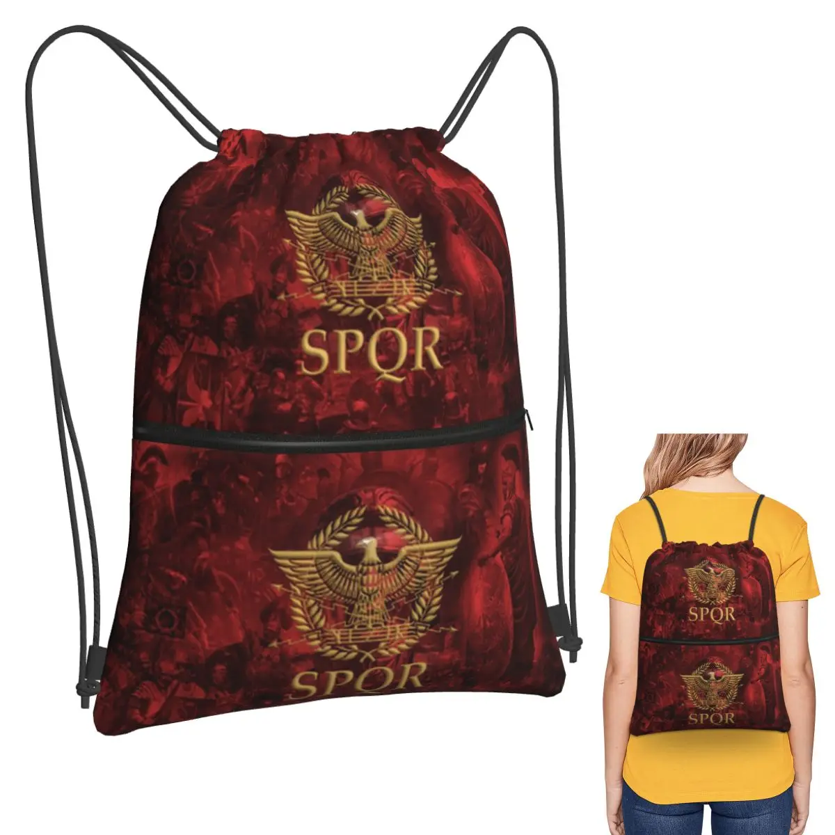 Gold Roman Imperial Eagle SPQR Backpacks Multi-function Drawstring Bags Sports Bag Book Bags for Man Woman School
Gold Roman Imperial Eagle SPQR Backpacks Multi-function Drawstring Bags Sports Bag Book Bags for Man Woman School
