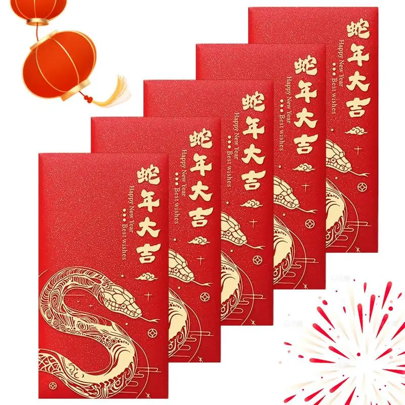 2025 New Year Red Packet Cartoon Gold Foil Year of the Snake Red Packet 5PCS Large Red Envelope Packets Hong Bao for Spring
2025 New Year Red Packet Cartoon Gold Foil Year of the Snake Red Packet 5PCS Large Red Envelope Packets Hong Bao for Spring