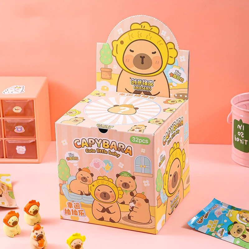 32pcs Cartoon capybara Eraser Surprise Blind Box Drawing Fun Blind Bag Stationery Eraser Student Student school supplies
32pcs Cartoon capybara Eraser Surprise Blind Box Drawing Fun Blind Bag Stationery Eraser Student Student school supplies