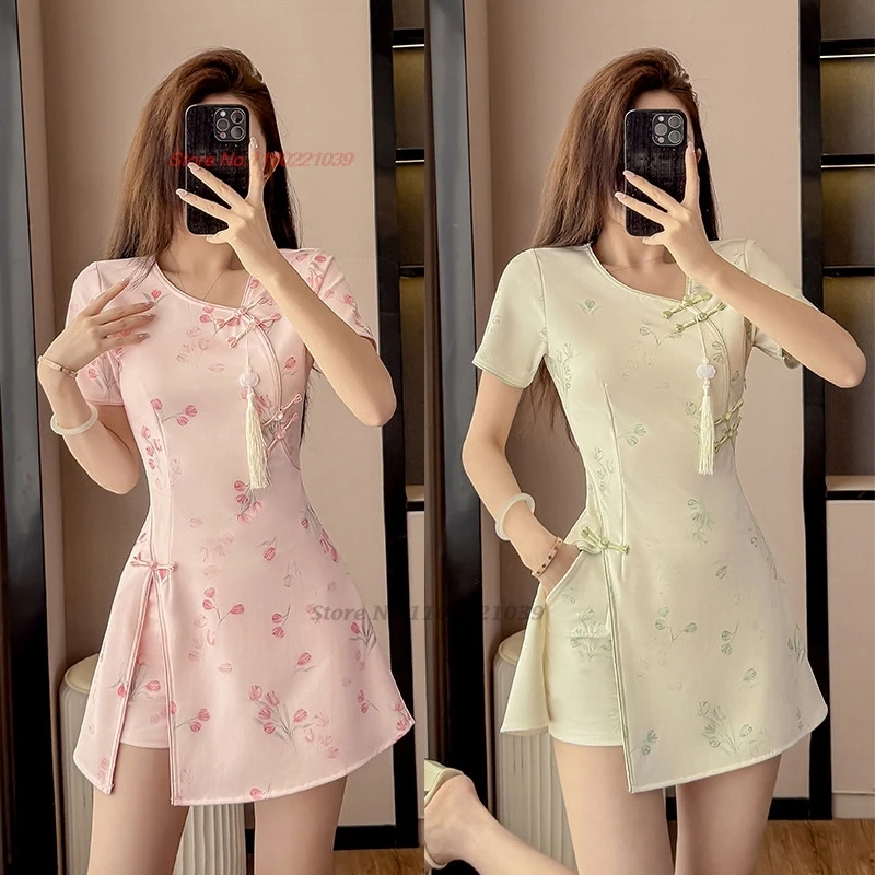 2026 chinese nightclub dress improved qipao national flower print cheongsam dress+shorts set beauty hotel spa work dress qipao
2026 chinese nightclub dress improved qipao national flower print cheongsam dress+shorts set beauty hotel spa work dress qipao