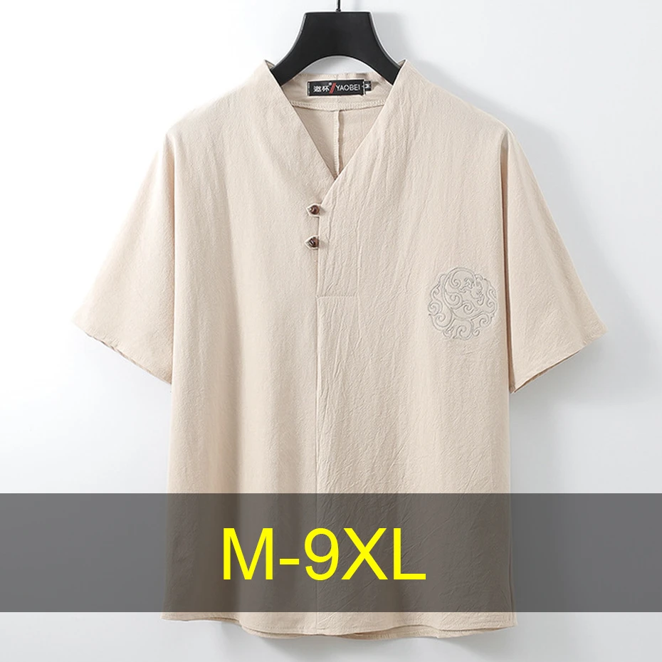 Summer Embroidery T-shirts Men Plus Size 9XL Short Sleeve Tshirt Solid Color Tops Tees Fashion Casual V-neck Shirts Male
Summer Embroidery T-shirts Men Plus Size 9XL Short Sleeve Tshirt Solid Color Tops Tees Fashion Casual V-neck Shirts Male