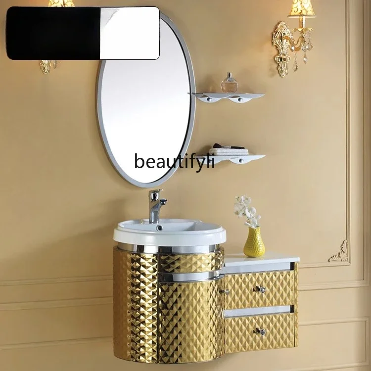 Stainless steel bathroom cabinet combination, bathroom mirror cabinet, European-style washbasin, hand and face basinA4567
Stainless steel bathroom cabinet combination, bathroom mirror cabinet, European-style washbasin, hand and face basinA4567