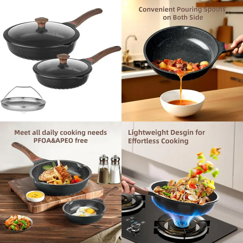 Набор керамических сковородок с антипригарным покрытием, 10 и 12 дюймов с крышкой, сковорода для глубокого и соте, без PFAS PFOA PTFE, визуальный индикатор нагрева, длинный L
Набор керамических сковородок с антипригарным покрытием, 10 и 12 дюймов с крышкой, сковорода для глубокого и соте, без PFAS PFOA PTFE, визуальный индикатор нагрева, длинный L