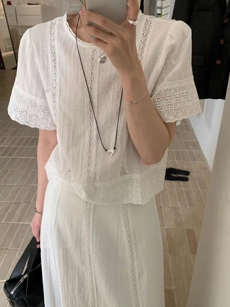 Fashionable Lace Patchwork Half Skirt Women's Clothing Dongda Gate Style Casual Breathable Cotton Summer Outfit Set
Fashionable Lace Patchwork Half Skirt Women's Clothing Dongda Gate Style Casual Breathable Cotton Summer Outfit Set