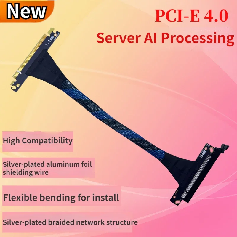 Кабель-удлинитель PCI-E 4,0 X16 для видеокарты сервера GEN4 AI, кабель-сетка с серебряным покрытием для компьютерной карты, 32 ГБ
Кабель-удлинитель PCI-E 4,0 X16 для видеокарты сервера GEN4 AI, кабель-сетка с серебряным покрытием для компьютерной карты, 32 ГБ