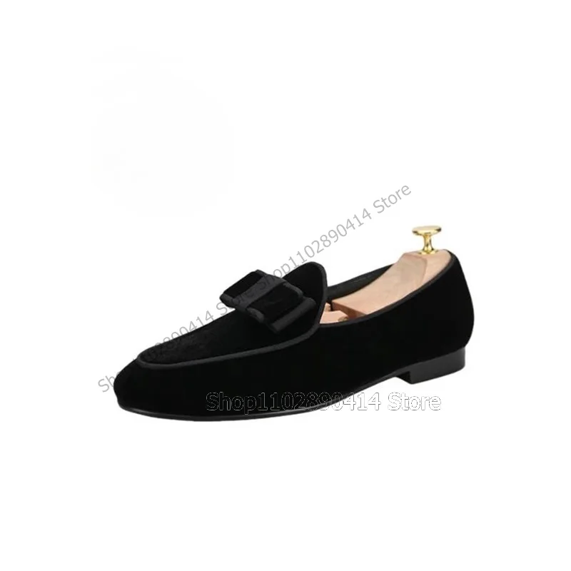 Black Bow Knot Decor Flock Men Loafers Fashion Slip On Men Shoes Luxurious Handmade Party Feast Banquet Office Men Casual Shoes
Black Bow Knot Decor Flock Men Loafers Fashion Slip On Men Shoes Luxurious Handmade Party Feast Banquet Office Men Casual Shoes