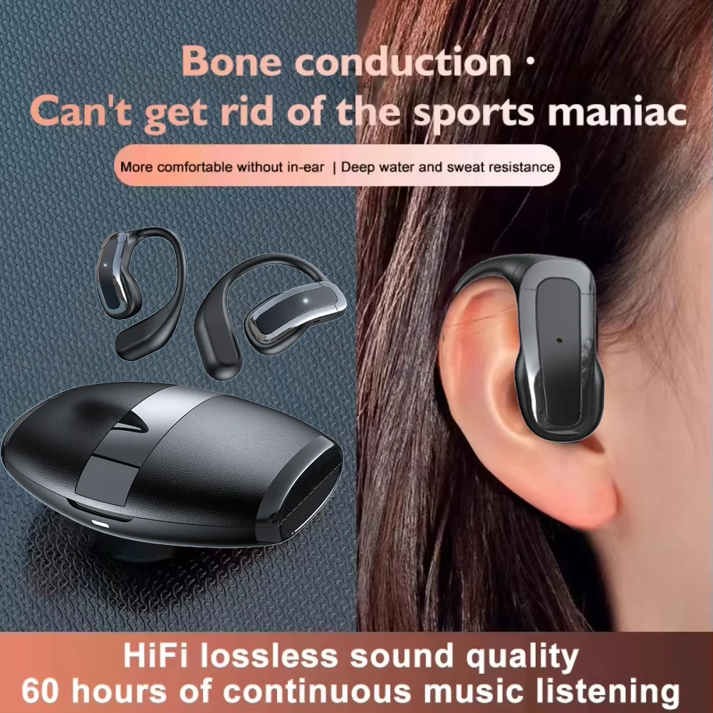 Open Wireless Headphones 36 Hours/ 5.4 In-Ear Sports, Over-Ear Stereo Deep Bass Earbuds with Earhooks, For Exercise/Daily Life
Open Wireless Headphones 36 Hours/ 5.4 In-Ear Sports, Over-Ear Stereo Deep Bass Earbuds with Earhooks, For Exercise/Daily Life