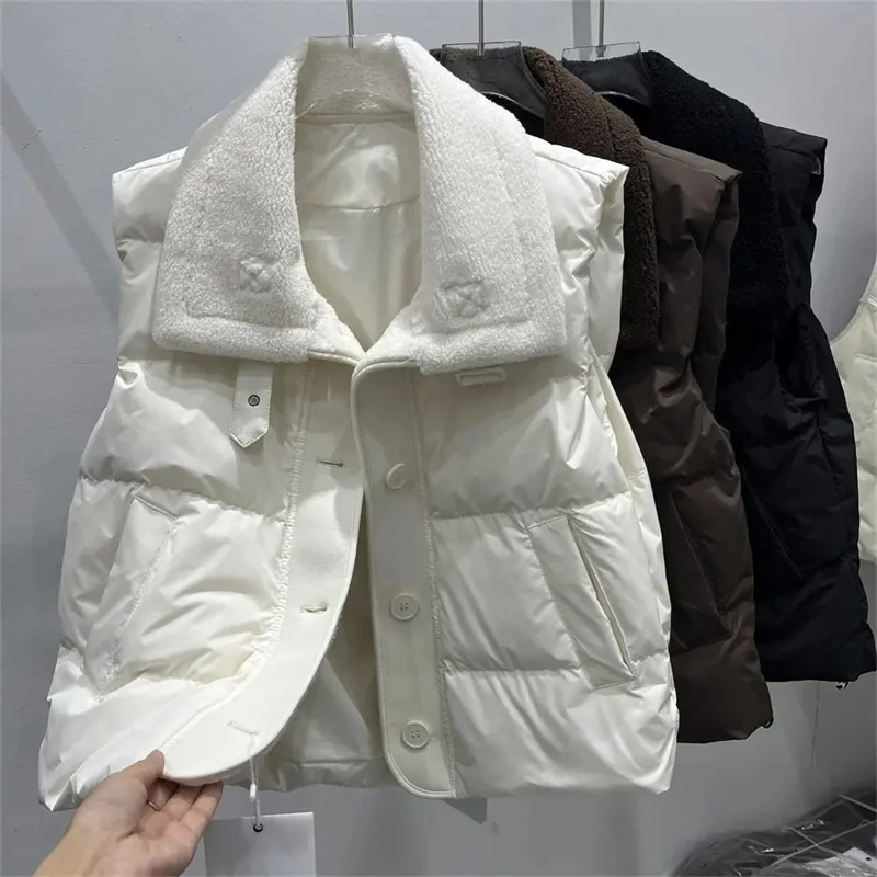 Новая женская куртка-жилет из овечьей шерсти, модная, до 300 кг, очень большого размера, с отложным воротником, на хлопковой подкладке, для женщин, осень-зима
Новая женская куртка-жилет из овечьей шерсти, модная, до 300 кг, очень большого размера, с отложным воротником, на хлопковой подкладке, для женщин, осень-зима