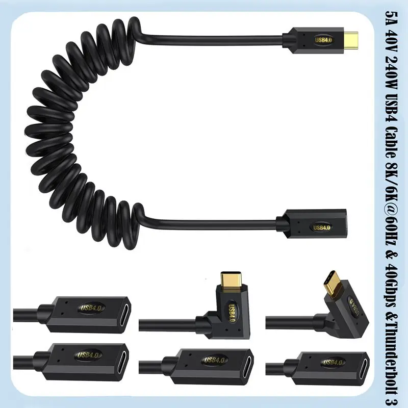1.2m Telescopic USB 4.0 Type-C Male to Female Extension Line 8K 60HZ Lightning Multifunctional 240W 5A 40V Fast Charging
1.2m Telescopic USB 4.0 Type-C Male to Female Extension Line 8K 60HZ Lightning Multifunctional 240W 5A 40V Fast Charging