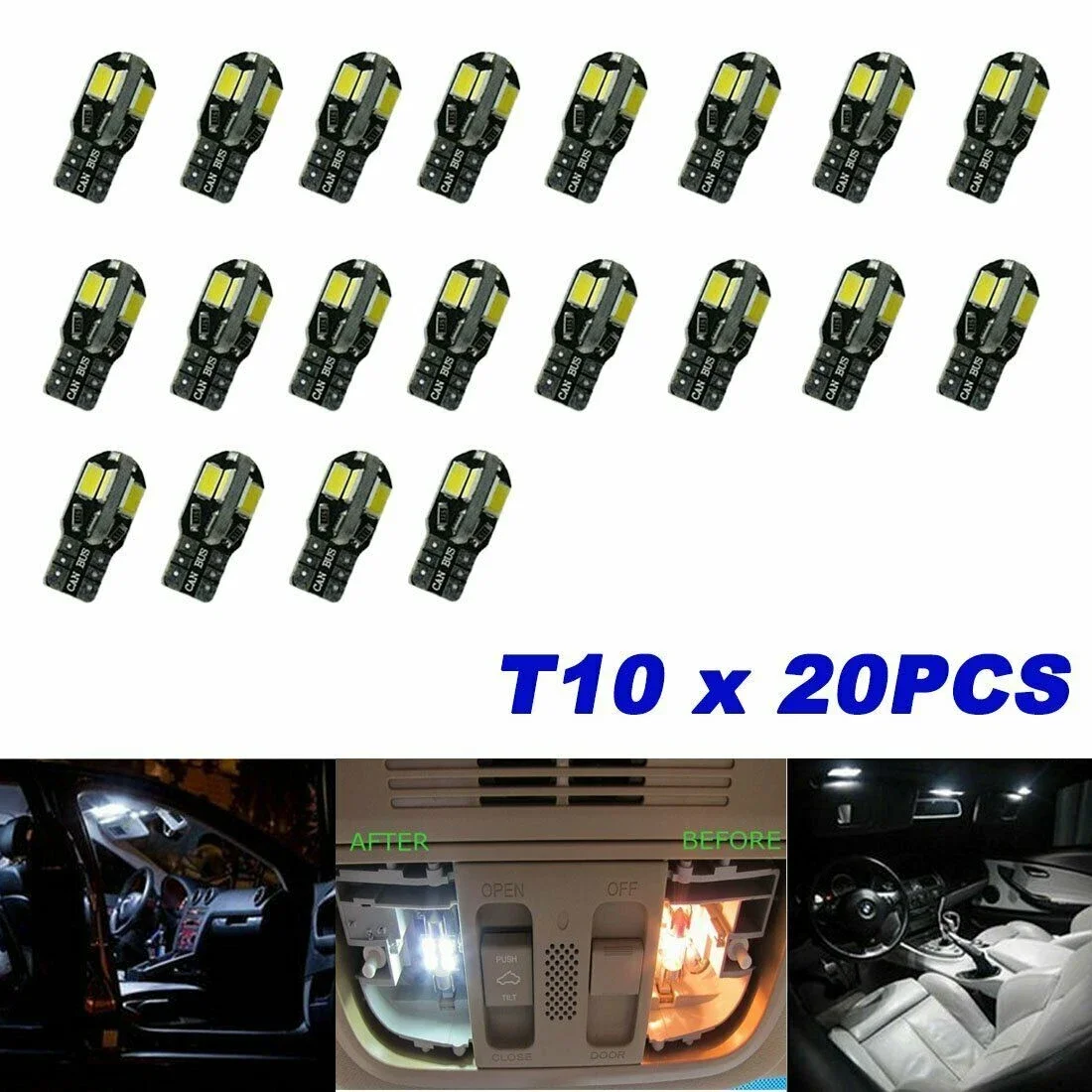 10/20PCS T10 168 2825 194 LED License Plate Light Bulbs 6000K Super Bright White
10/20PCS T10 168 2825 194 LED License Plate Light Bulbs 6000K Super Bright White