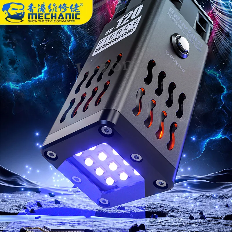 Механик UV-120 УФ-лампа для полимеризации, ремонт мобильных телефонов, бестеневой клей, зеленое масло, УФ-свет, инструмент для охлаждения воздуха и рассеивания тепла
Механик UV-120 УФ-лампа для полимеризации, ремонт мобильных телефонов, бестеневой клей, зеленое масло, УФ-свет, инструмент для охлаждения воздуха и рассеивания тепла