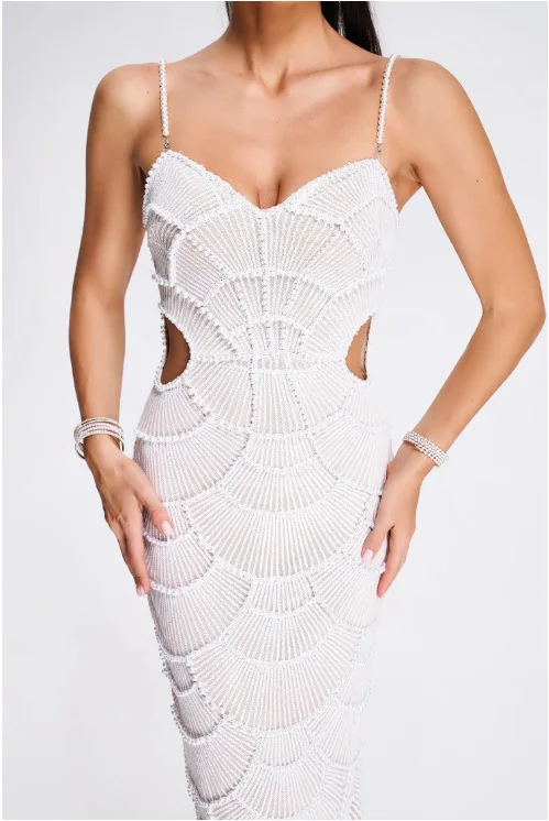 Women Hot Sale Sleeveless Strap Pearl Beading Sequins Bodycon Long Dress Celebrate Evening Party Birthday Outfit Vestido
Women Hot Sale Sleeveless Strap Pearl Beading Sequins Bodycon Long Dress Celebrate Evening Party Birthday Outfit Vestido