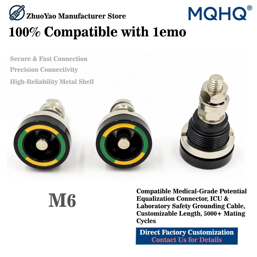 M6 Professional Medical-Grade Grounding Connector ICU Safety Potential Equalization Cable Chrome-Plated Earthing Plug
M6 Professional Medical-Grade Grounding Connector ICU Safety Potential Equalization Cable Chrome-Plated Earthing Plug