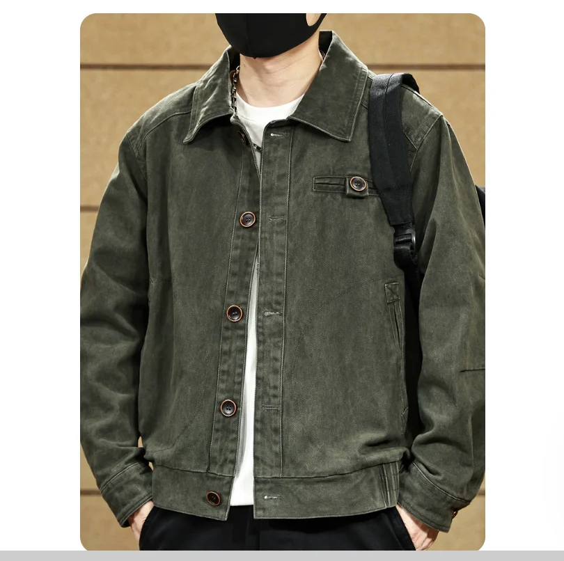 Spring/Autumn American Retro 100% Cotton Workwear Jacket
Spring/Autumn American Retro 100% Cotton Workwear Jacket