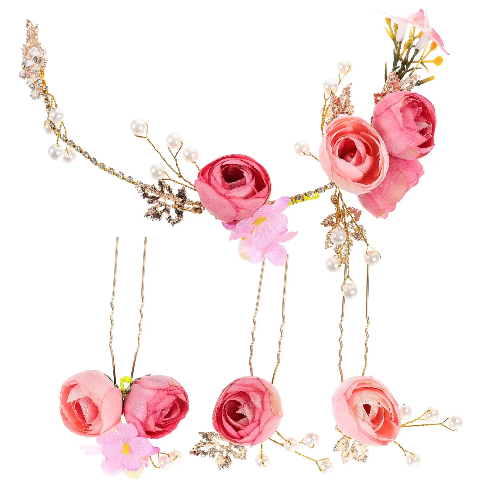 4 Pcs Hairpin Imitation Flower Accessories for Wedding Wedding Hairpin Women Floral Crystal U-shaped Clips Elegant
4 Pcs Hairpin Imitation Flower Accessories for Wedding Wedding Hairpin Women Floral Crystal U-shaped Clips Elegant