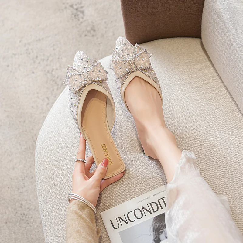 Half Slippers Female Spring Summer Outside Wear New Flat Rhinestones Lazy Big Size 43 Woman Shoes 4
Half Slippers Female Spring Summer Outside Wear New Flat Rhinestones Lazy Big Size 43 Woman Shoes 4