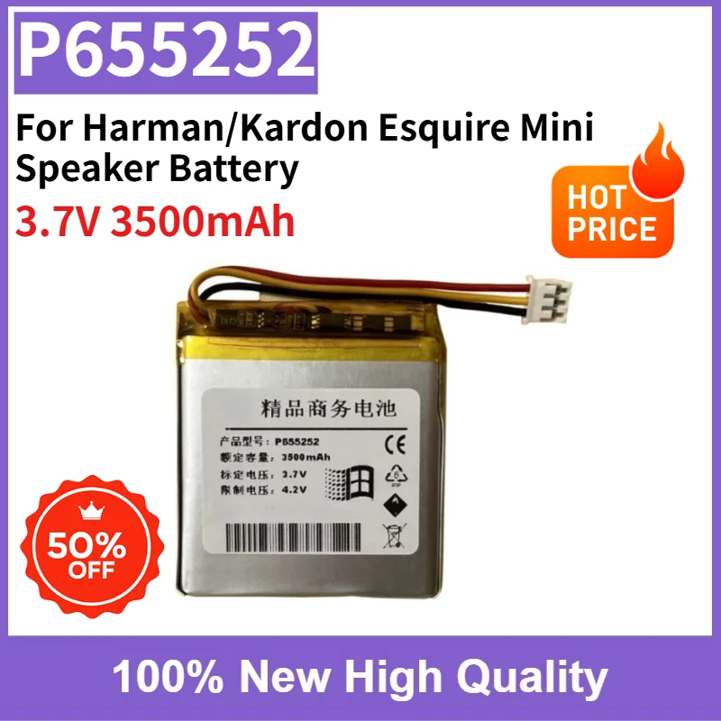 100% New P655252 3.7V 3500mAh Li-Polymer Battery for Harman/Kardon Esquire Mini Speaker Battery High Quality
100% New P655252 3.7V 3500mAh Li-Polymer Battery for Harman/Kardon Esquire Mini Speaker Battery High Quality