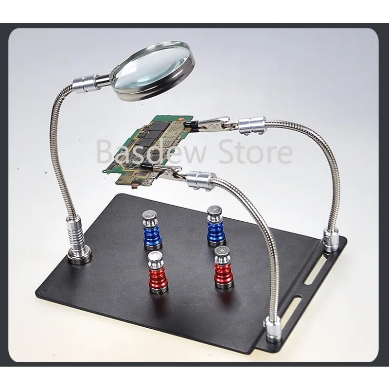 Electronic tools, magnetic main board repair fixture, magnetic circuit board clip PCB clip magnifying glass repair fixture
Electronic tools, magnetic main board repair fixture, magnetic circuit board clip PCB clip magnifying glass repair fixture
