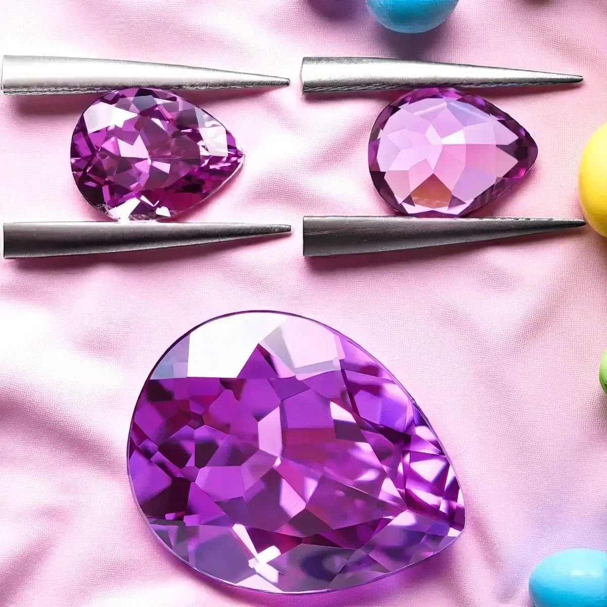 Pear Shaped Lab Grown Sapphire purplish red and purplish blue Color DIY Ring Necklace Earrings Main Materials with Certificate
Pear Shaped Lab Grown Sapphire purplish red and purplish blue Color DIY Ring Necklace Earrings Main Materials with Certificate