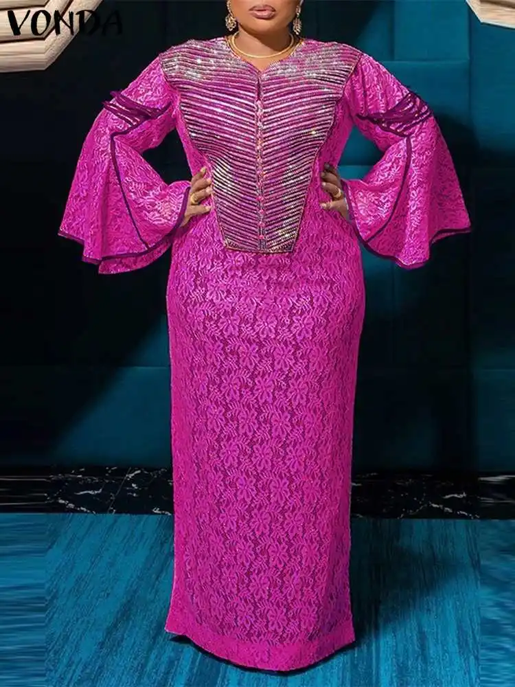 Women Bohemian Maxi Long Dress VONDA Summer Printed Party Sundress 2024 Fashion Long Flare Sleeve Vestidos Casual Loose Robe
Women Bohemian Maxi Long Dress VONDA Summer Printed Party Sundress 2024 Fashion Long Flare Sleeve Vestidos Casual Loose Robe