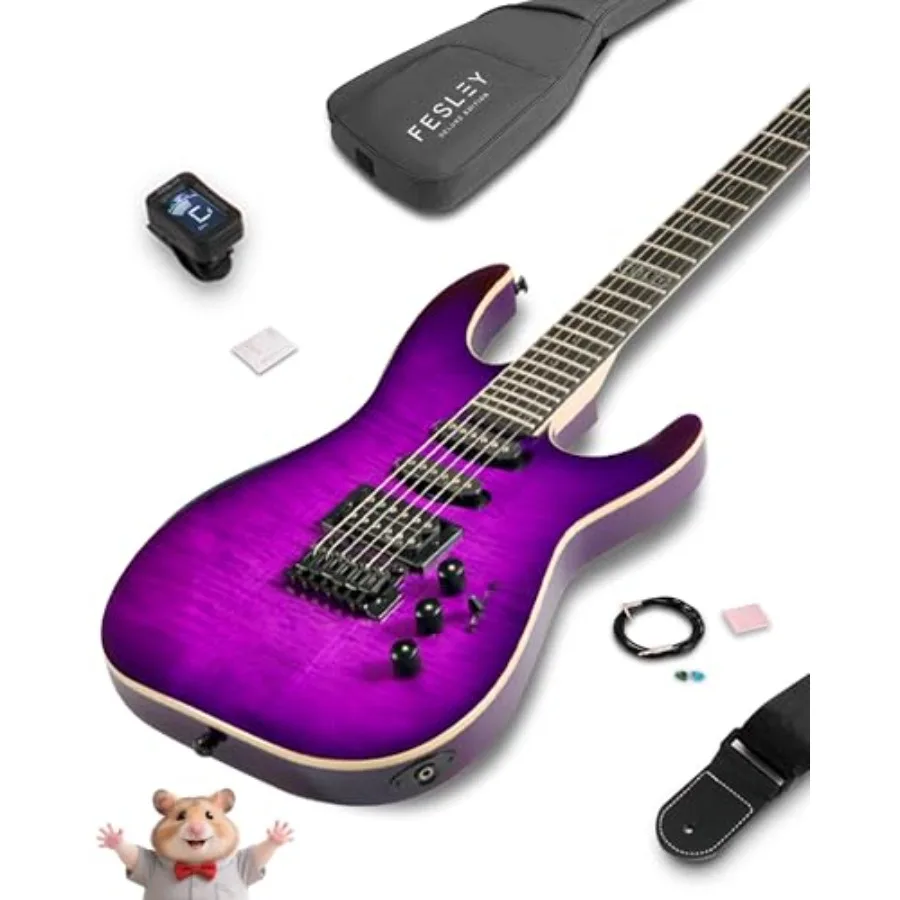 39 Solid Body Electric Guitar Kit with Bone Nut Full Size 6 String Guitar Purple 24 Frets 10 Pack Guitar Picks
39 Solid Body Electric Guitar Kit with Bone Nut Full Size 6 String Guitar Purple 24 Frets 10 Pack Guitar Picks