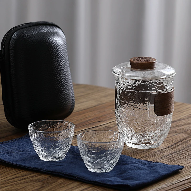 Hammergrain Glass Travel Tea Set Outdoor Car Portable Quick Cup One Pot Two Cup with Storage Bag Kung Fu Tea Set Tea Infuser Cup
Hammergrain Glass Travel Tea Set Outdoor Car Portable Quick Cup One Pot Two Cup with Storage Bag Kung Fu Tea Set Tea Infuser Cup