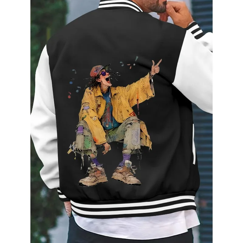 Мужская куртка в студенческом стиле, повседневная бейсбольная куртка на пуговицах на весну и осень, универсальная куртка 
Мужская куртка в студенческом стиле, повседневная бейсбольная куртка на пуговицах на весну и осень, универсальная куртка