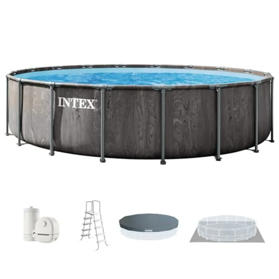 18ft x 48in Above Ground Swimming Pool Set with Prism Frame White Includes 1500 GPH Cartridge Filter Pump Removable Ladder Pool
18ft x 48in Above Ground Swimming Pool Set with Prism Frame White Includes 1500 GPH Cartridge Filter Pump Removable Ladder Pool